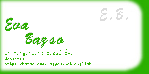 eva bazso business card